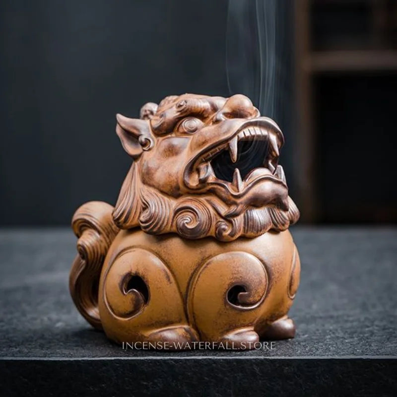 Foo Dog Incense Burner - Brown