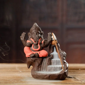 Ganesha Incense Stick Holder - Red