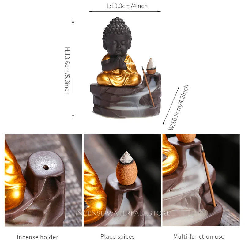 Gold Buddha Incense Holder