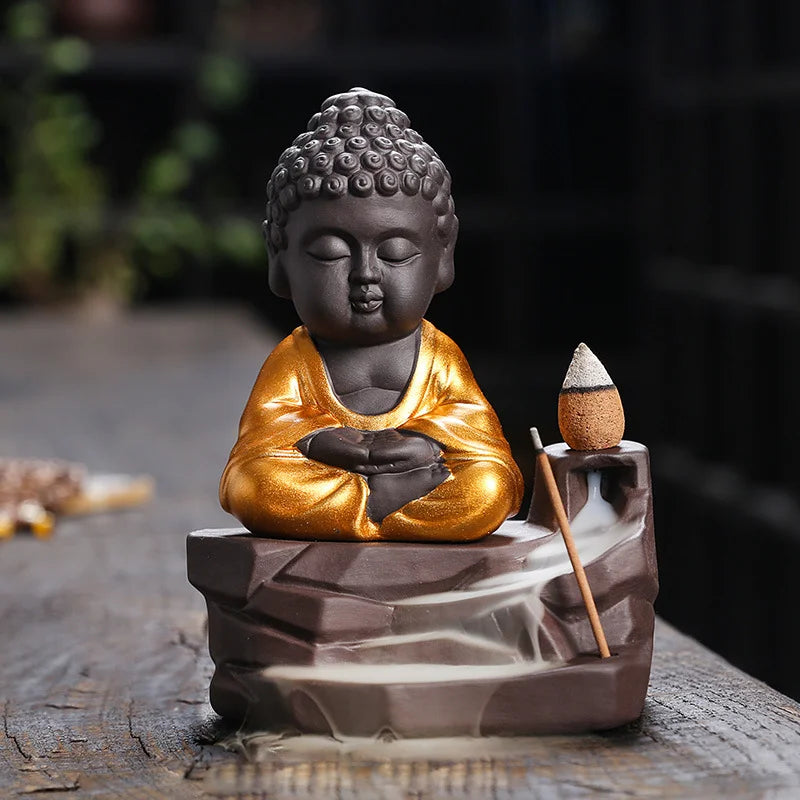 Gold Buddha Incense Holder