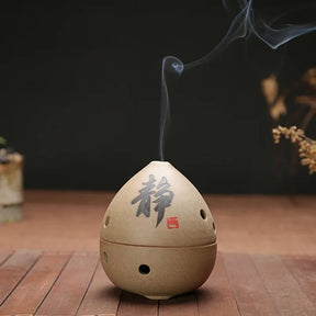 Pottery Incense Burner - Light brown