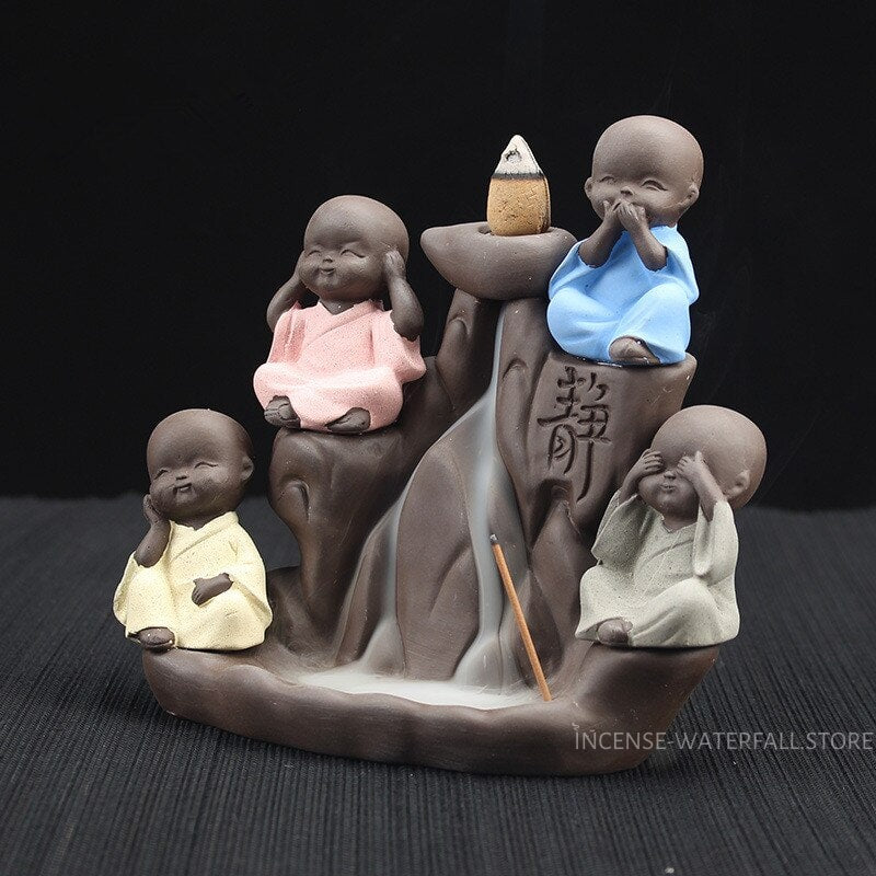 Ceramic buddha incense burner