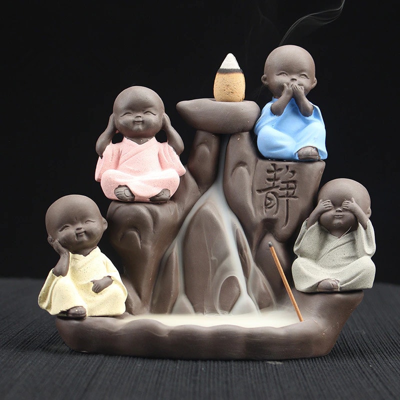 Ceramic buddha incense burner