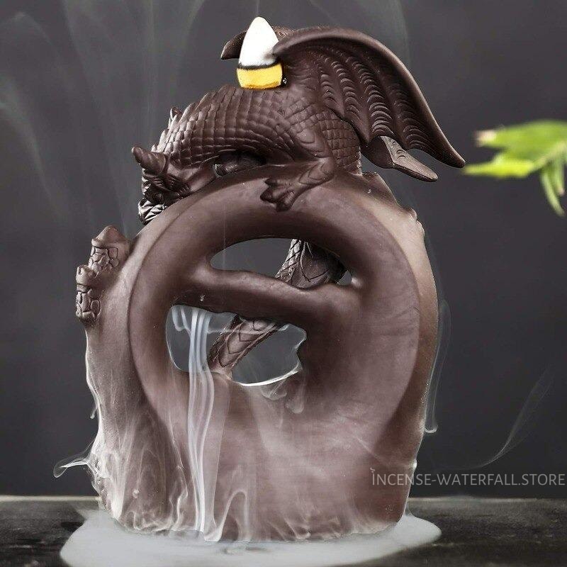 Ceramic dragon incense burner