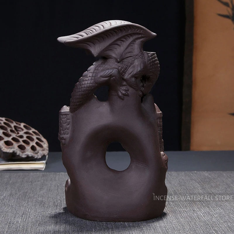 Dragon castle incense burner