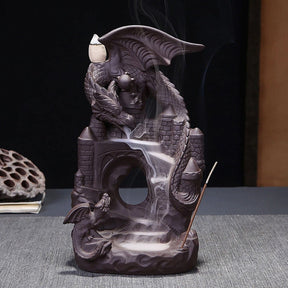 Dragon castle incense burner