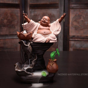 Laughing Buddha incense burner