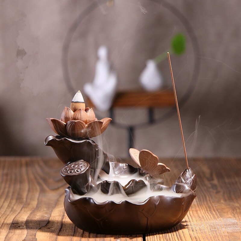 Lotus backflow incense burner