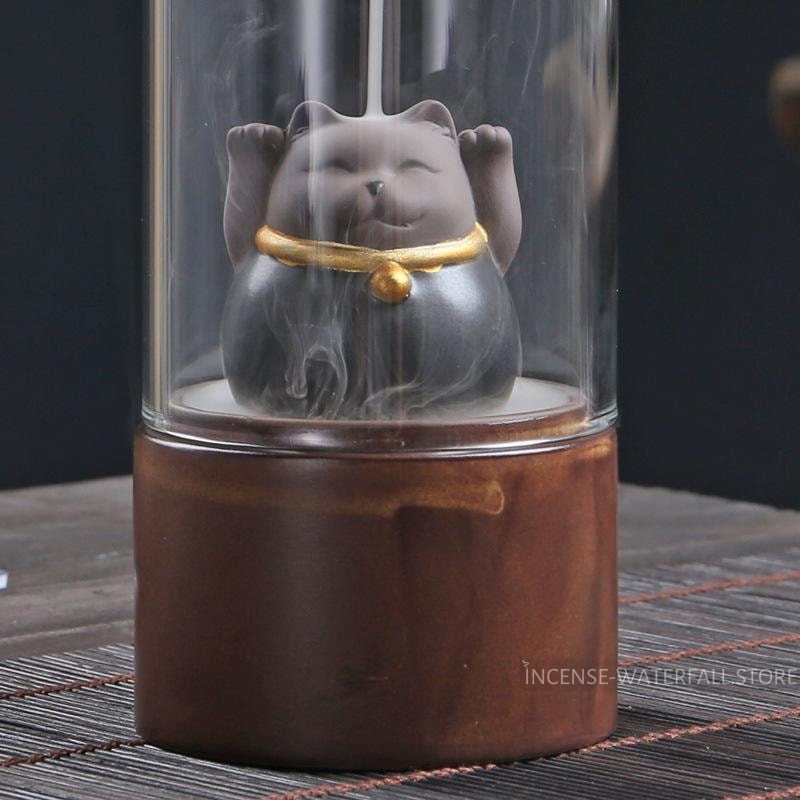 Lucky cat incense burner