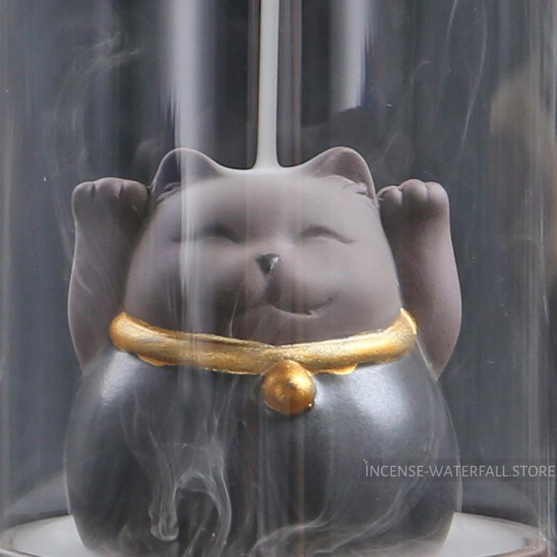 Lucky cat incense burner