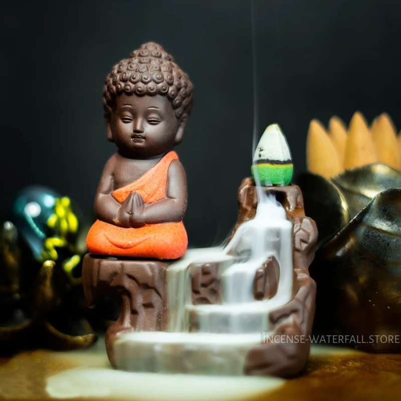 Sitting Buddha incense burner