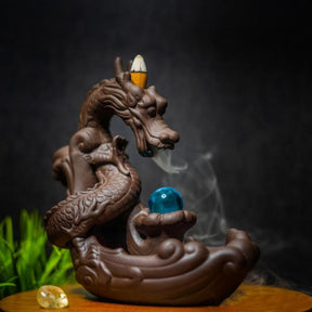 Smoke breathing dragon incense burner