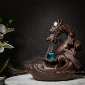 Smoke breathing dragon incense burner